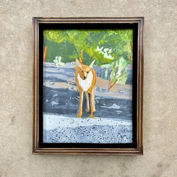 Framed Original Oil Painting on Canvas - Fox in Santa Fe New Mexico - Picture 6 of 15